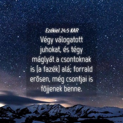 Picture 04 - Ezékiel 24:5 KAR - Végy válogatott juhokat, és tégy máglyát a - Bible Verse Picture
