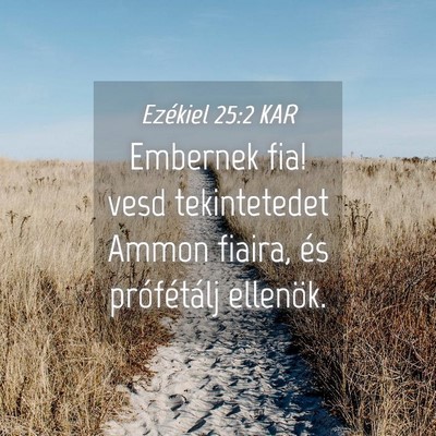 Picture 04 - Ezékiel 25:2 KAR - Embernek fia! vesd tekintetedet Ammon fiaira, és - Bible Verse Picture