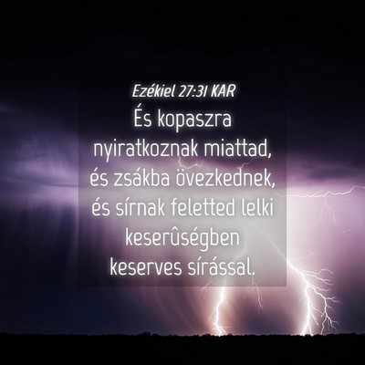 Picture 04 - Ezékiel 27:31 KAR - És kopaszra nyiratkoznak miattad, és zsákba - Bible Verse Picture