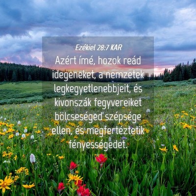 Picture 04 - Ezékiel 28:7 KAR - Azért ímé, hozok reád idegeneket, a nemzetek - Bible Verse Picture