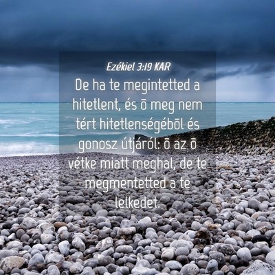 Picture 04 - Ezékiel 3:19 KAR - De ha te megintetted a hitetlent, és õ meg nem - Bible Verse Picture