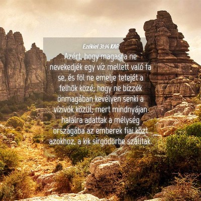 Picture 04 - Ezékiel 31:14 KAR - Azért, hogy magasra ne nevekedjék egy víz - Bible Verse Picture