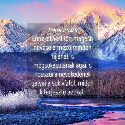 Picture 04 - Ezékiel 31:5 KAR - Ennekokáért lõn magasb növése a mezõ minden - Bible Verse Picture