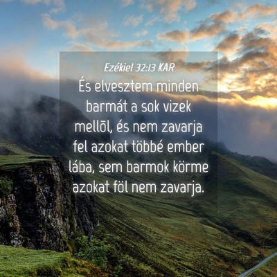 Picture 04 - Ezékiel 32:13 KAR - És elvesztem minden barmát a sok vizek mellõl, - Bible Verse Picture