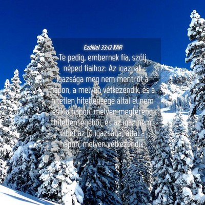 Picture 04 - Ezékiel 33:12 KAR - Te pedig, embernek fia, szólj néped fiaihoz: Az - Bible Verse Picture