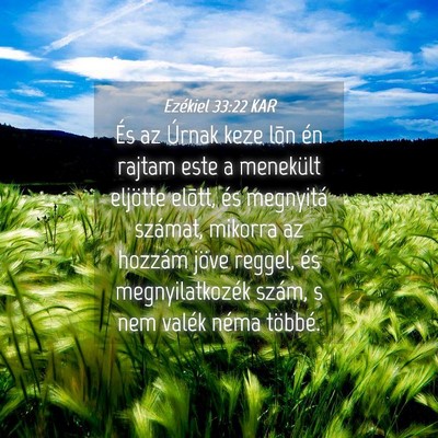 Picture 04 - Ezékiel 33:22 KAR - És az Úrnak keze lõn én rajtam este a - Bible Verse Picture