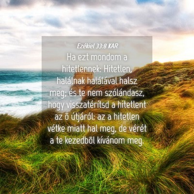 Picture 04 - Ezékiel 33:8 KAR - Ha ezt mondom a hitetlennek: Hitetlen, halálnak - Bible Verse Picture