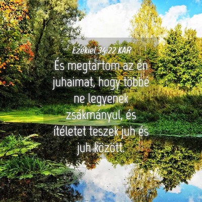Picture 04 - Ezékiel 34:22 KAR - És megtartom az én juhaimat, hogy többé ne - Bible Verse Picture