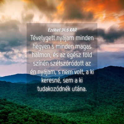 Picture 04 - Ezékiel 34:6 KAR - Tévelygett nyájam minden hegyen s minden magas - Bible Verse Picture