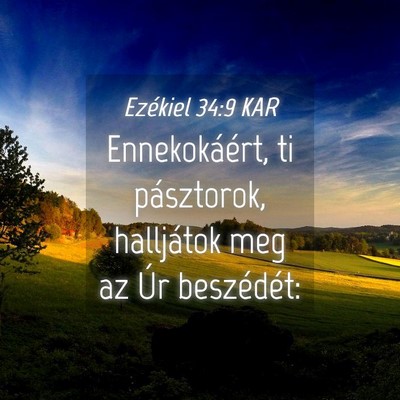 Picture 04 - Ezékiel 34:9 KAR - Ennekokáért, ti pásztorok, halljátok meg az - Bible Verse Picture