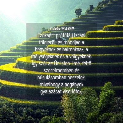 Picture 04 - Ezékiel 36:6 KAR - Ezokáért prófétálj Izráel földjérõl, és - Bible Verse Picture