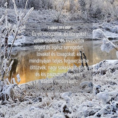 Picture 04 - Ezékiel 38:4 KAR - És elcsalogatlak, és horgokat vetek szádba, - Bible Verse Picture