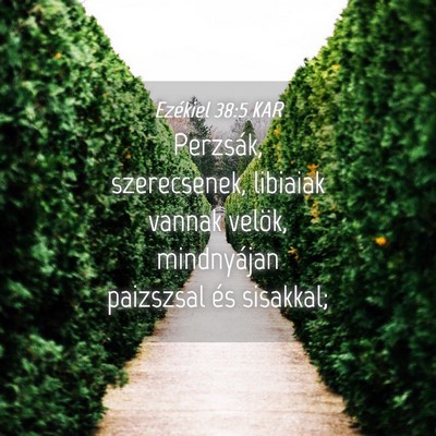 Picture 04 - Ezékiel 38:5 KAR - Perzsák, szerecsenek, libiaiak vannak velök, - Bible Verse Picture