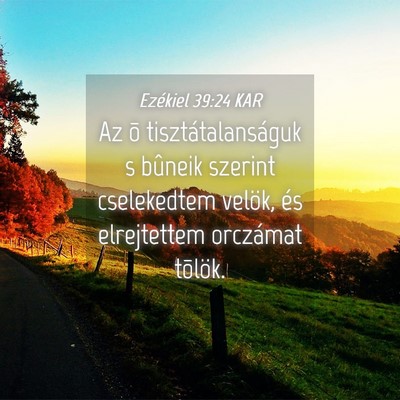 Picture 04 - Ezékiel 39:24 KAR - Az õ tisztátalanságuk s bûneik szerint - Bible Verse Picture