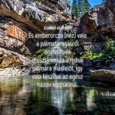 Picture 04 - Ezékiel 41:19 KAR - És emberorcza [néz] vala a pálmafaragásról - Bible Verse Picture