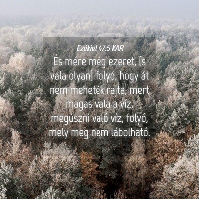 Picture 04 - Ezékiel 47:5 KAR - És mére még ezeret, [s vala olyan] folyó, - Bible Verse Picture