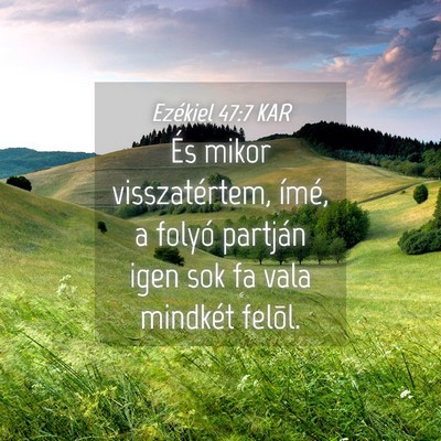 Picture 04 - Ezékiel 47:7 KAR - És mikor visszatértem, ímé, a folyó partján - Bible Verse Picture
