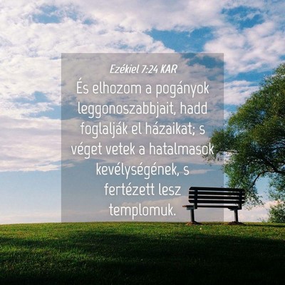 Picture 04 - Ezékiel 7:24 KAR - És elhozom a pogányok leggonoszabbjait, hadd - Bible Verse Picture