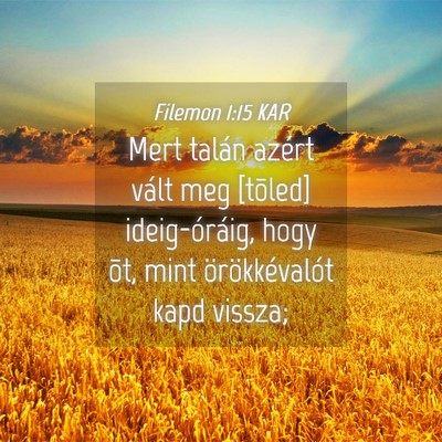 Picture 04 - Filemon 1:15 KAR - Mert talán azért vált meg [tõled] - Bible Verse Picture