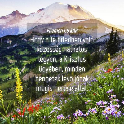 Picture 04 - Filemon 1:6 KAR - Hogy a te hitedben való közösség hathatós - Bible Verse Picture