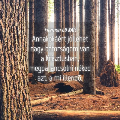 Picture 04 - Filemon 1:8 KAR - Annakokáért jóllehet nagy bátorságom van a - Bible Verse Picture