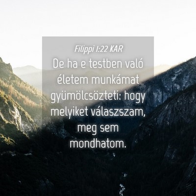 Picture 04 - Filippi 1:22 KAR - De ha e testben való életem munkámat - Bible Verse Picture