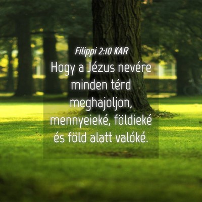 Picture 04 - Filippi 2:10 KAR - Hogy a Jézus nevére minden térd meghajoljon, - Bible Verse Picture