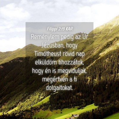 Picture 04 - Filippi 2:19 KAR - Reménylem pedig az Úr Jézusban, hogy - Bible Verse Picture