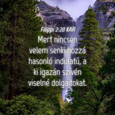 Picture 04 - Filippi 2:20 KAR - Mert nincsen velem senki hozzá hasonló - Bible Verse Picture