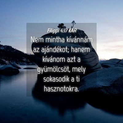 Picture 04 - Filippi 4:17 KAR - Nem mintha kívánnám az ajándékot; hanem - Bible Verse Picture