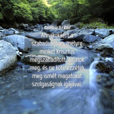 Picture 04 - Galátzia 5:1 KAR - Annakokáért a szabadságban, melyre minket - Bible Verse Picture