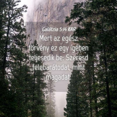 Picture 04 - Galátzia 5:14 KAR - Mert az egész törvény ez egy ígében - Bible Verse Picture