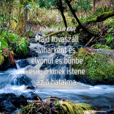 Picture 04 - Habakuk 1:11 KAR - Majd tovaszáll viharként és elvonul és bûnbe - Bible Verse Picture