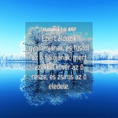 Picture 04 - Habakuk 1:16 KAR - Ezért áldozik gyalomjának, és füstöl az õ - Bible Verse Picture