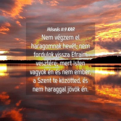 Picture 04 - Hóseás 11:9 KAR - Nem végzem el haragomnak hevét; nem fordulok - Bible Verse Picture