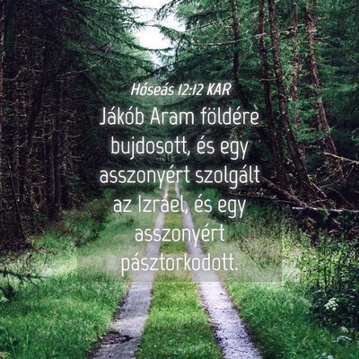 Picture 04 - Hóseás 12:12 KAR - Jákób Aram földére bujdosott, és egy - Bible Verse Picture