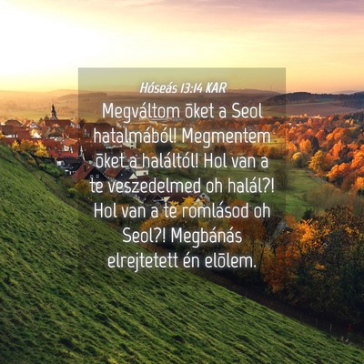 Picture 04 - Hóseás 13:14 KAR - Megváltom õket a Seol hatalmából! Megmentem - Bible Verse Picture