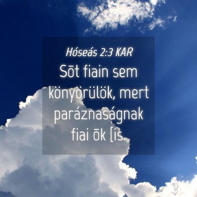 Picture 04 - Hóseás 2:3 KAR - Sõt fiain sem könyörülök, mert - Bible Verse Picture