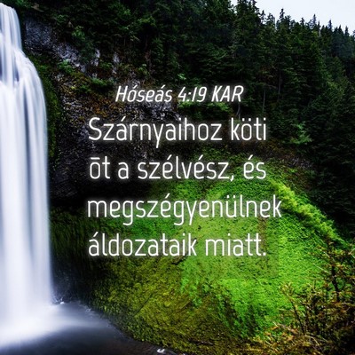 Picture 04 - Hóseás 4:19 KAR - Szárnyaihoz köti õt a szélvész, és - Bible Verse Picture