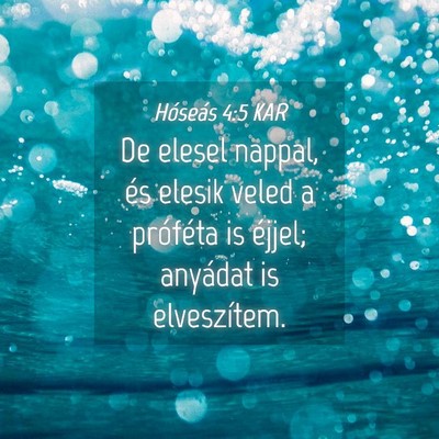 Picture 04 - Hóseás 4:5 KAR - De elesel nappal, és elesik veled a próféta is - Bible Verse Picture