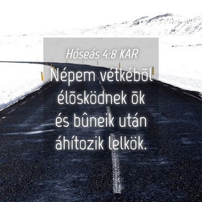 Picture 04 - Hóseás 4:8 KAR - Népem vétkébõl élõsködnek õk és bûneik - Bible Verse Picture