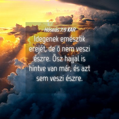 Picture 04 - Hóseás 7:9 KAR - Idegenek emésztik erejét, de õ nem veszi - Bible Verse Picture