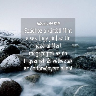 Picture 04 - Hóseás 8:1 KAR - Szádhoz a kürtöt! Mint a sas, [úgy jön] az - Bible Verse Picture