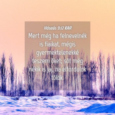 Picture 04 - Hóseás 9:12 KAR - Mert még ha felnevelnék is fiaikat, mégis - Bible Verse Picture