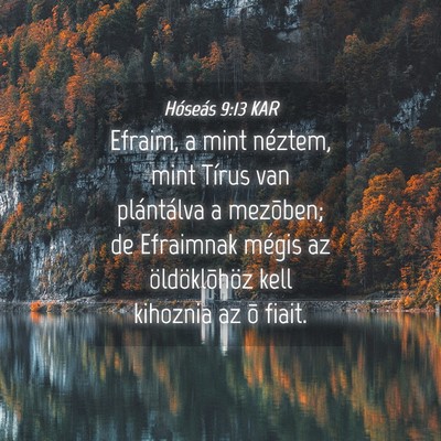 Picture 04 - Hóseás 9:13 KAR - Efraim, a mint néztem, mint Tírus van - Bible Verse Picture