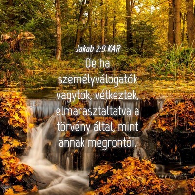 Picture 04 - Jakab 2:9 KAR - De ha személyválogatók vagytok, vétkeztek, - Bible Verse Picture