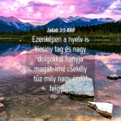 Picture 04 - Jakab 3:5 KAR - Ezenképen a nyelv is kicsiny tag és nagy - Bible Verse Picture