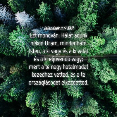 Picture 04 - Jelenések 11:17 KAR - Ezt mondván: Hálát adunk néked Uram, - Bible Verse Picture