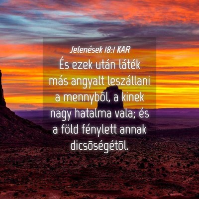Picture 04 - Jelenések 18:1 KAR - És ezek után láték más angyalt leszállani a - Bible Verse Picture