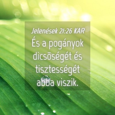 Picture 04 - Jelenések 21:26 KAR - És a pogányok dicsõségét és tisztességét - Bible Verse Picture